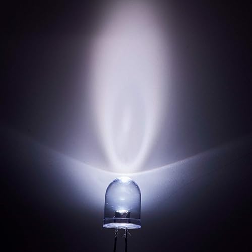 Miniatura 2 de CHANZON 50 unids 0.394 in blanco LED diodo luces (transparente redondo transparente DC 3V 20mA) iluminación brillante lámparas electrónica