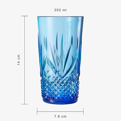 Miniatura 7 de Vasos grandes de plástico Highball para beber, inastillables y reutilizables, acrílico brillante, juego de 4 unidades, vasos de cristal parecido a
