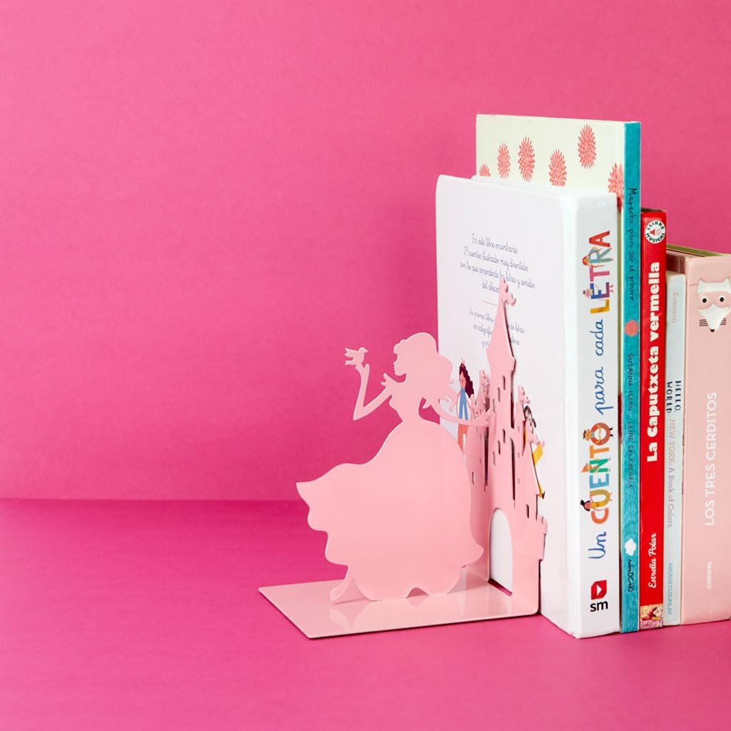 Balvi Fairy Tale Pink A Princess and Her Castle Decorative Metal Bookends