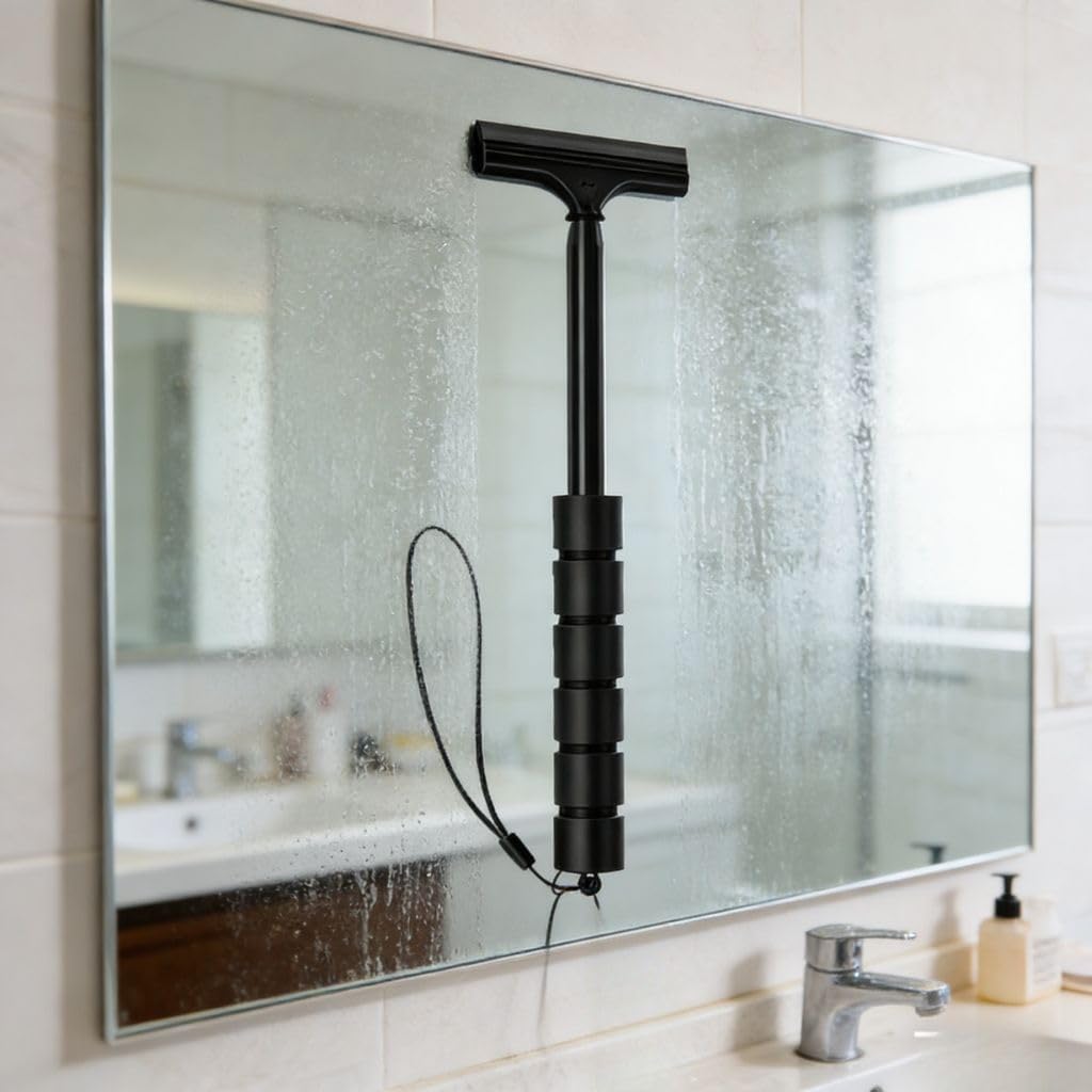 Multi-Functional Telescopic Wiper: for Car Rearview Mirrors, Windshields, and Washing Car Glass.（Black）