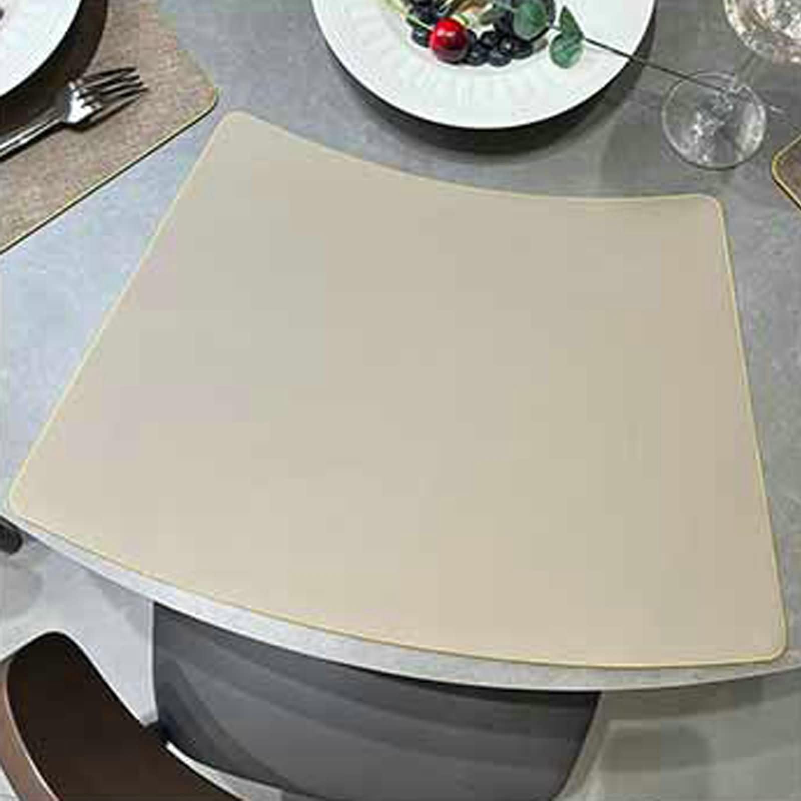 Napperon Table Salle à Manger Lavable Lot de 8, 50 x 37 x 30 CM Set de Table Secteur Lavable Antidérapant Cuir Café Gris, Secteur avec Bicolor Double Face
