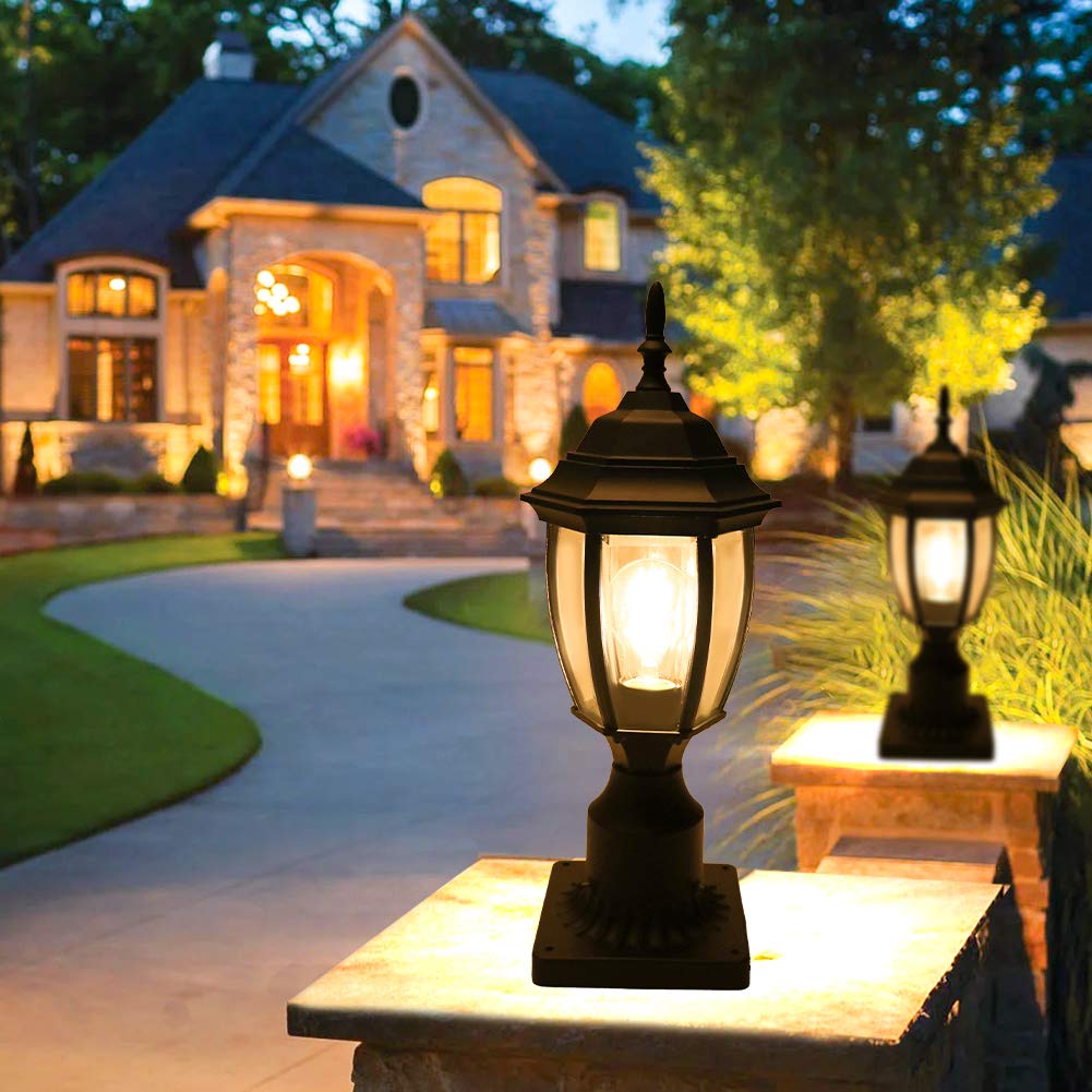 Buy Electric Outdoor Post Light with Pier Mount Base, Exterior Lamp
