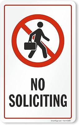 SmartSign No Soliciting Sticker, No Soliciting Glass Door Decal | 8
