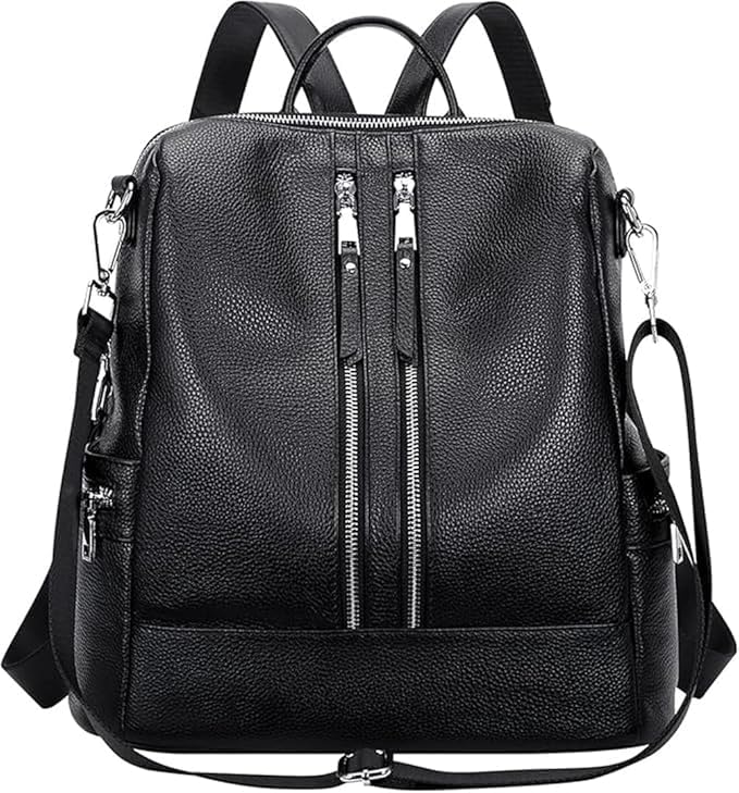 Bags & Backpacks, Leather Backpack for women, College handbag & Purse, Travel backpack, Crossbody Laptop Bags, Office Backpack, Daypacks, Rakhi Gift for Women & Girls(blk)-image-3