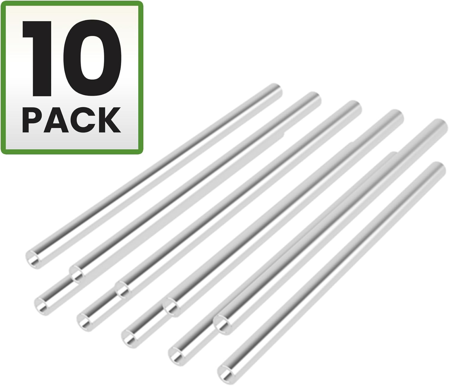 Aluminum Spacer 3/8" OD x 1/4" ID x 8" Long Round Spacer Unthreaded Standoff Bushing Plain Finish, Fits Screws Bolts 1/4" or M6 by Metal Spacers Online (10 Pack)