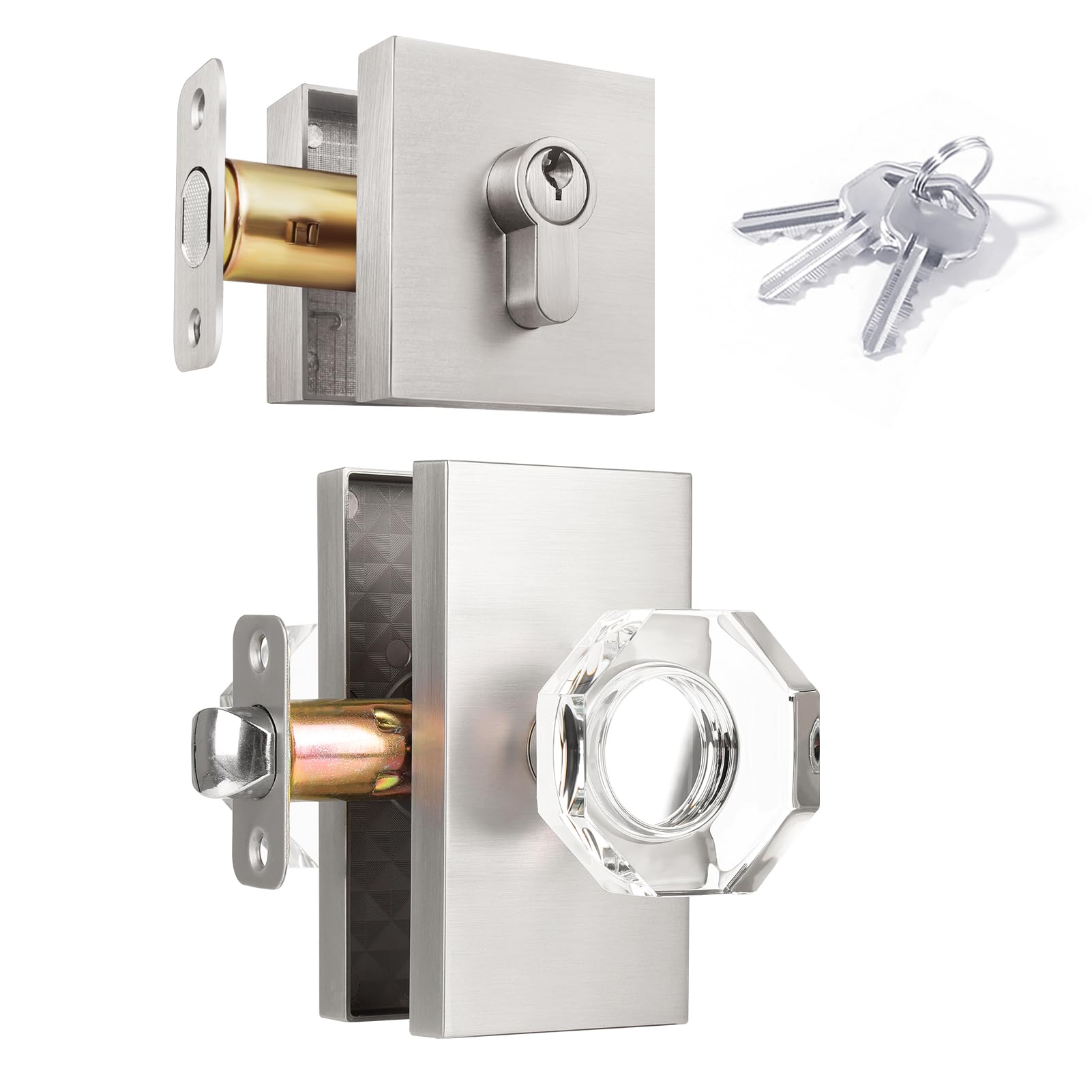 Black Crystal Door Knobs - Modern & Secure -8