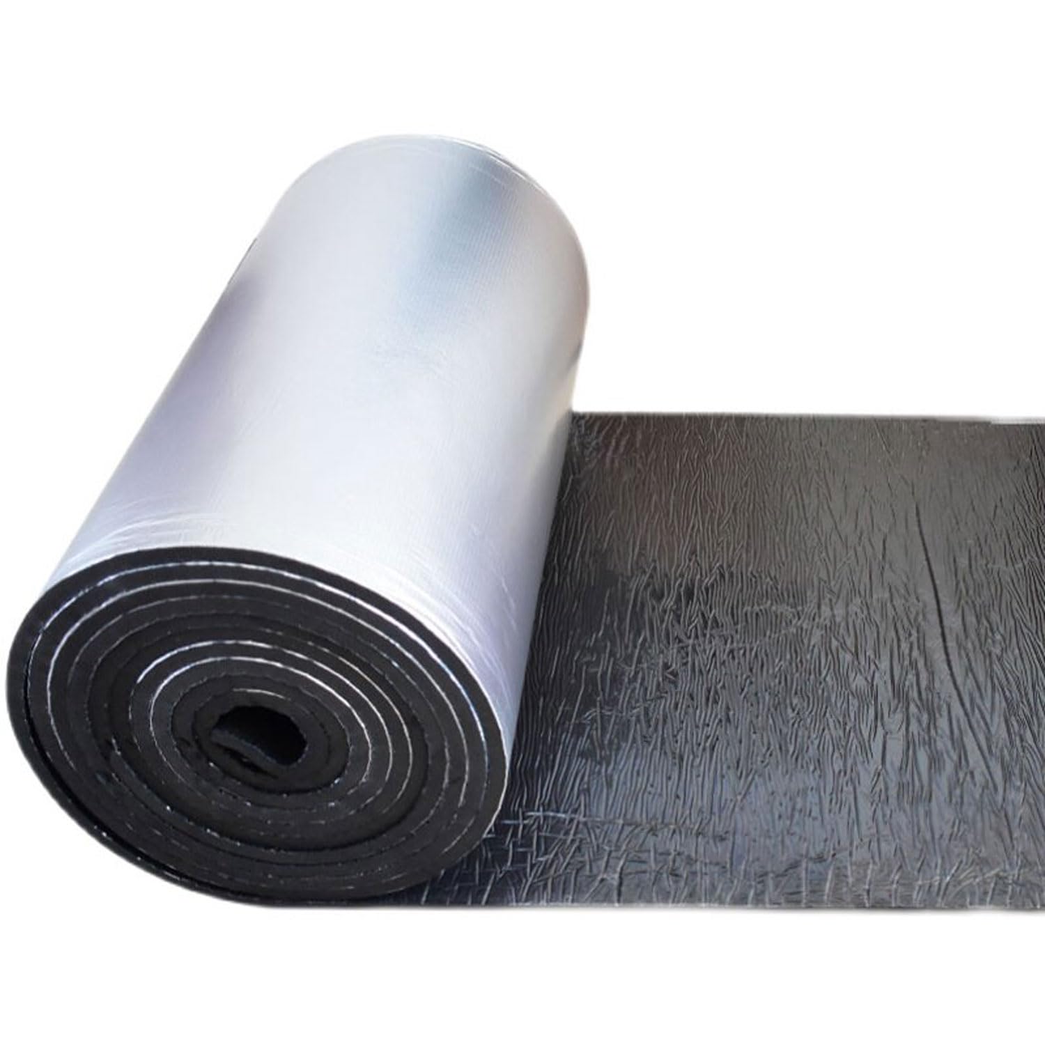 Wärme und Schalldämmmatte Autodämmung 10 m² Schalldämm und Dämmmaterial für Motorhaube, Motor, Dach, Tür und Kofferraum, Aluminiumfolien Veredelung(Size:1 * 10m/3.28 * 32.8ft,Color:5mm)