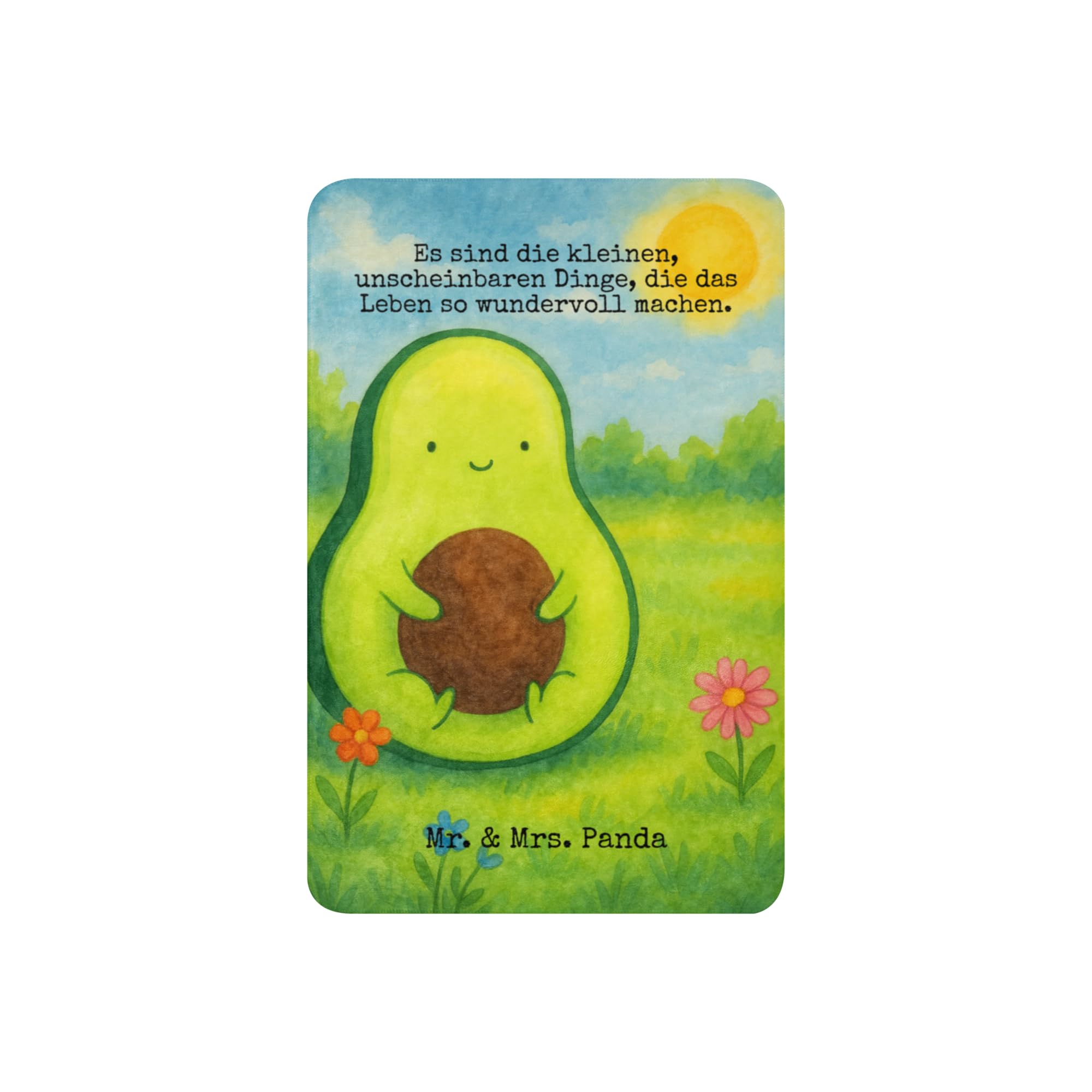 Mr. & Mrs. Panda Decke Avocado Kern Design 100 x 150 cm - Geschenk, Baby, Liebe, Avokado, Heimdecke, Kuscheldecke, Wunder, Winterdecke, Wohndecke, Tagesdecke