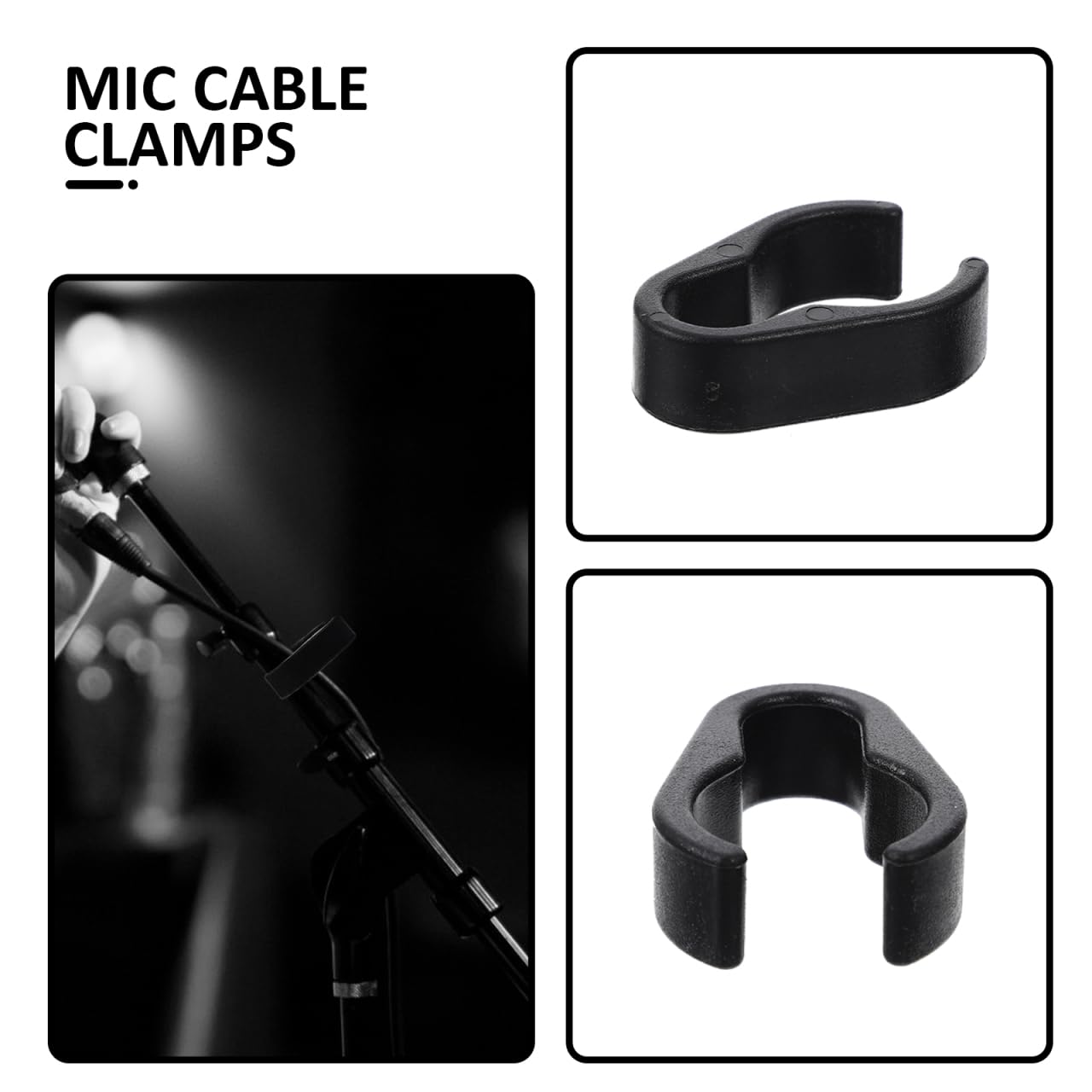 Amosfun Lot De 10 Clips De Câble Pour Micro Flexible Et Durable Accessoires De Fixation Pour Pied De Microphone Organisateur Pratique Pour Studios Scènes Et Enregistrements