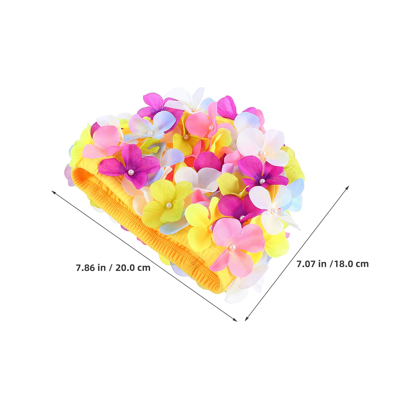 Cuffia Piscina Donna Fiori Festa Estiva 3 Pezzi in Chinlon | Petali dal Design Retrò, Vestibilità Comoda per Chioma Lunghi, e Minore Resistenza in Acqua
