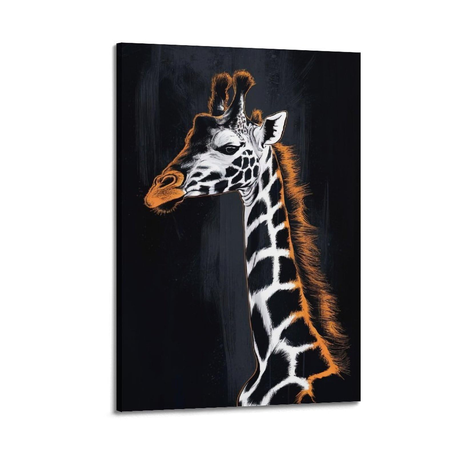 DLJGDS Stylish Giraffe Artwork with Retro And Minimalist Elements Decorative Painting Canvas Wall Posters And Modern Family Bedroom Decor 24x36inch(60x90cm)
