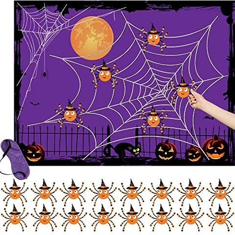 Halloween Pin The Spider on The Web Game for Kids Halloween Party Favors and Games Halloween Party Games Activities Cover