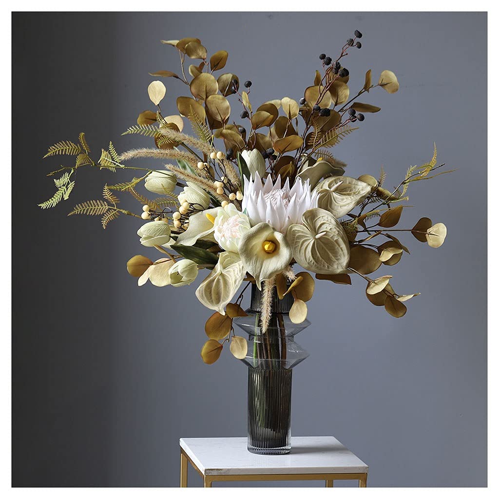 MYUYEE Artificial Flowers Simulation Bouquet Wedding Travel Props Retro Flower Floral Home Decoration Soft Decoration(C)