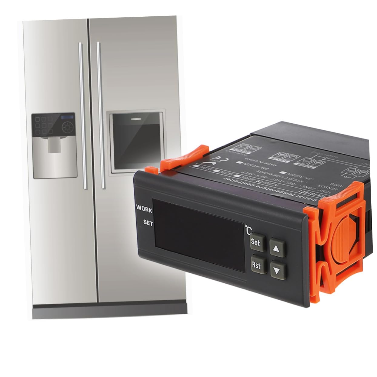 SOLUSTRE 2 Pezzi Regolatore Termostato Per Rettili Regolatore Di Temperatura Digitale Per Elettronica Display A Led Relè Termostato Per Incubatrice