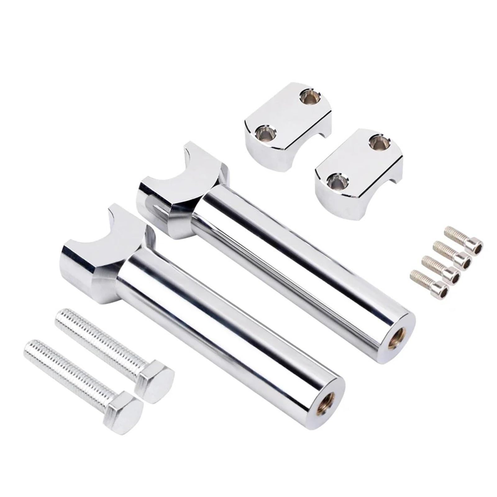 Rehausseur de guidon 25mm chrome pour éliminer les douleurs aux poignets en moto