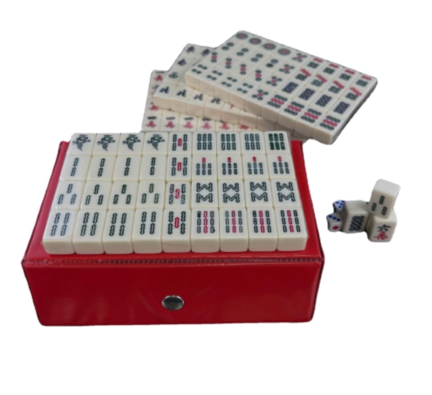 Chinesisches Mahjong MahJongg-Fliesen-Set, Chinesisches Mahjong-Set for Zuhause, Traditionelle Chinesische Version, Mahjong-Spielset Mit Box Für Familie Reise Spiel