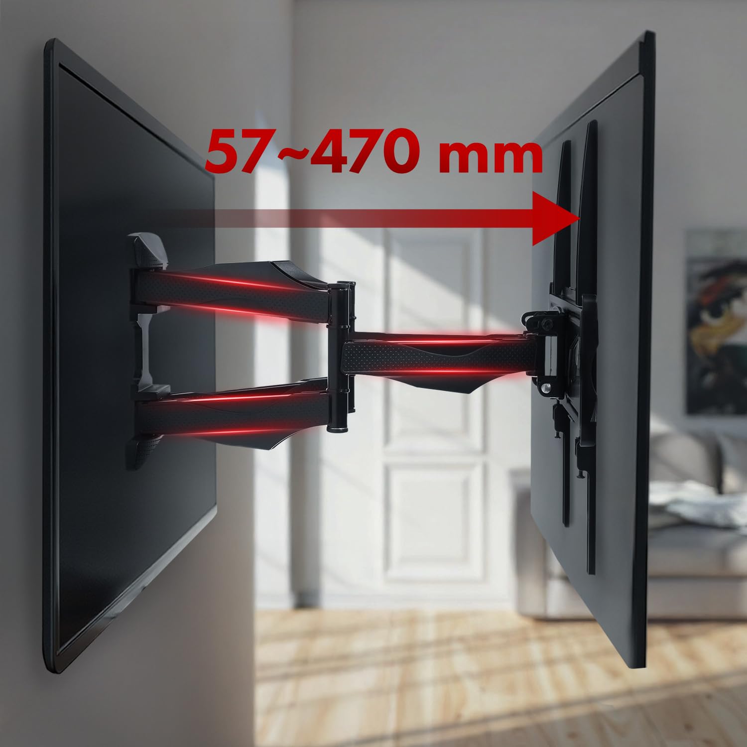 Maclean MC-942 - Supporto per TV LCD LED OLED QLED al plasma Slim TV da 13-42, fino a 25 kg max. VESA 200 x 200