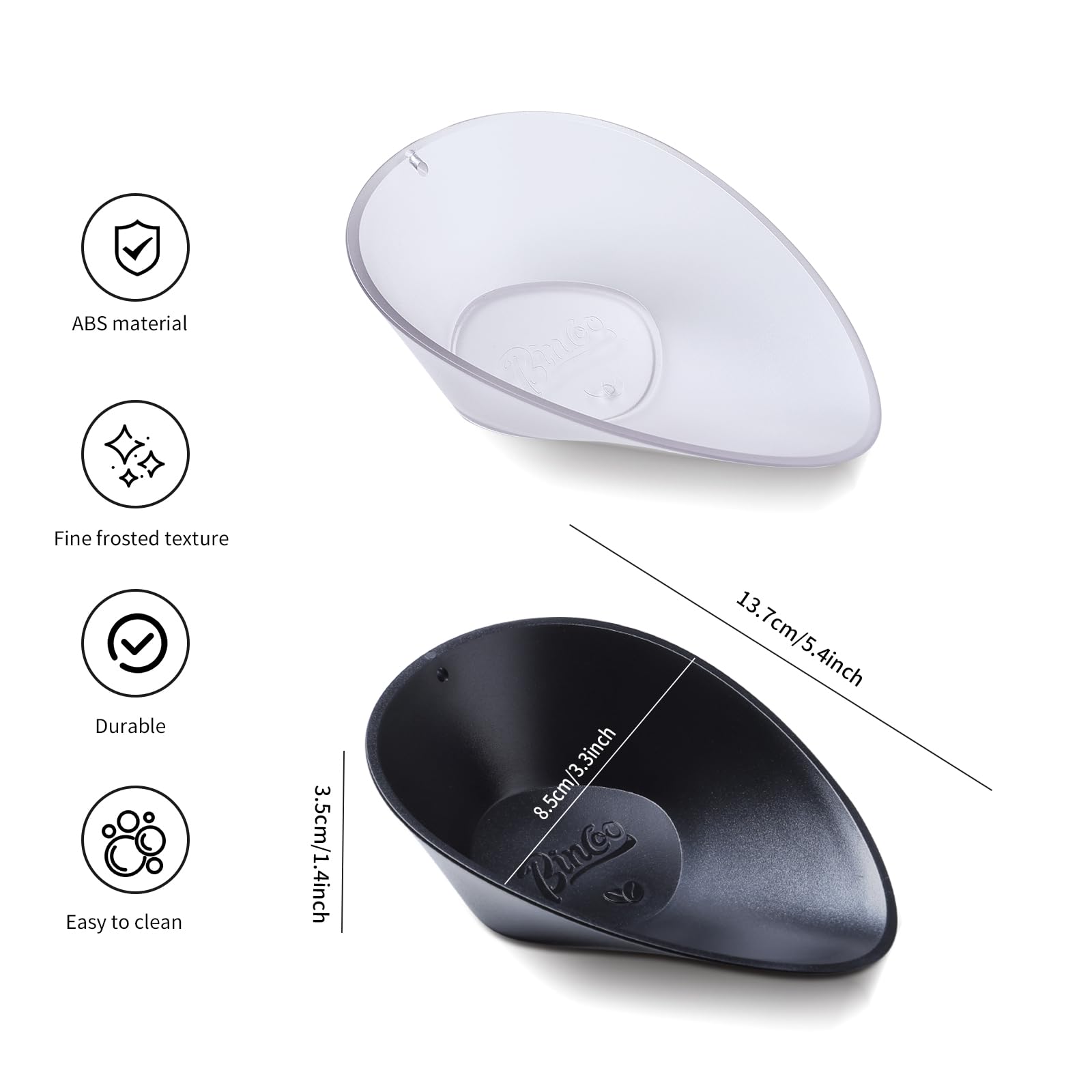 Bincoo Coffee Dosing Cup 2 Pack,Coffee Bean Weighing Bowls,Coffee Cupping Tray Weigh Coffee Bean Container,Espresso Accessories for Coffee or Tea,ABS Material,Smooth Pouring Design(Frosted-2pack)