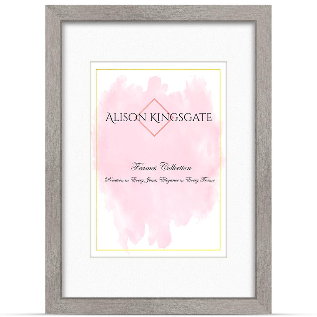 Alison Kingsgate A1 Aluminium Picture Frame with A2 Mount - Engineered Wood Photo Frame with Precision Cut Cardboard Mount - Ideal for Posters -Sizes & Colours Available — image 1