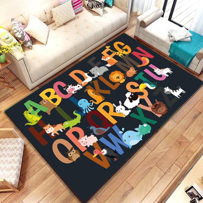 Tapis de jeu 40x60cm alphabet dessin animé pour chambre enfant