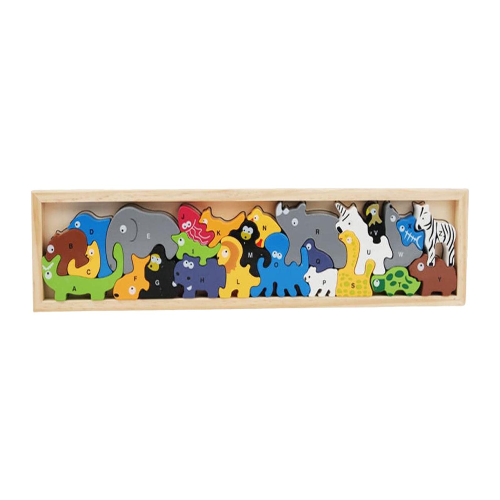 Fxzqgnh Balance and Skill Stacking Game Stackable Wooden Blocks Educational Fine Motor Skills Wood for Activities Animal, Colorful Block Toy for Kids Concentration, Animal