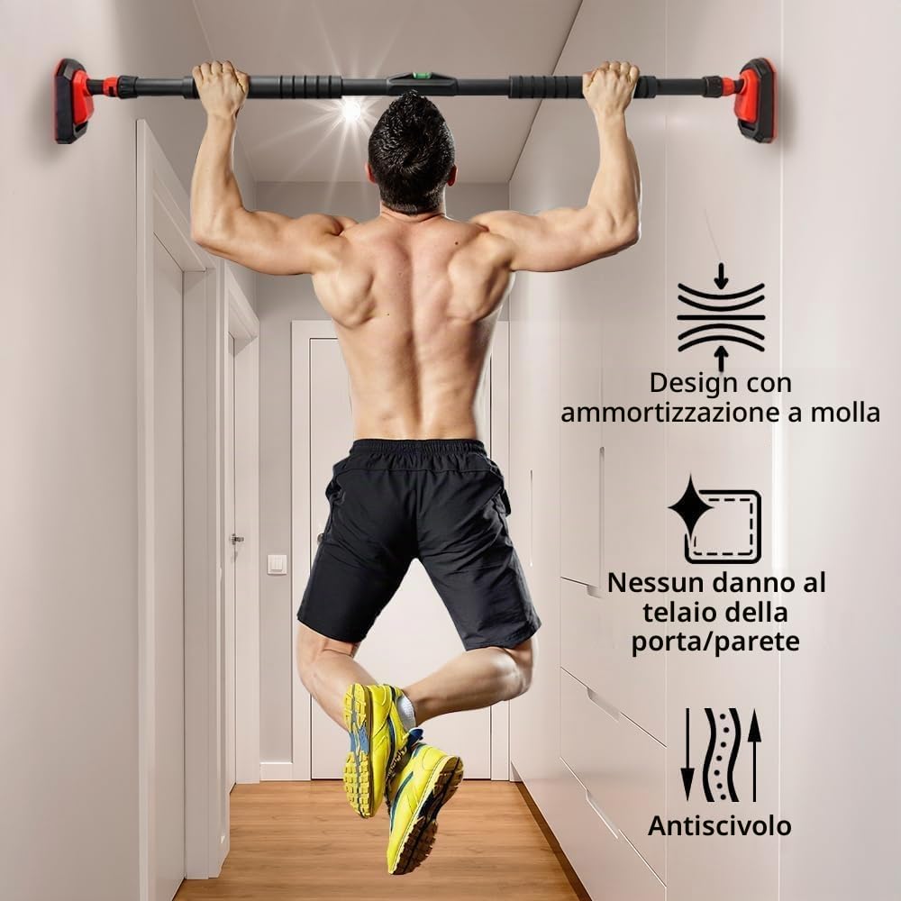 Barra per trazioni per telaio della porta, 70-90 cm/90-110 cm, senza viti, carichi fino a 250 kg