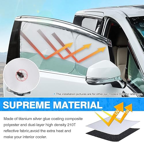 Miniatura 5 de T TGBROS Parasol de ajuste personalizado para ventanas de automóvil para Honda Civic 2022, parabrisas y ventana trasera y lateral y ventana