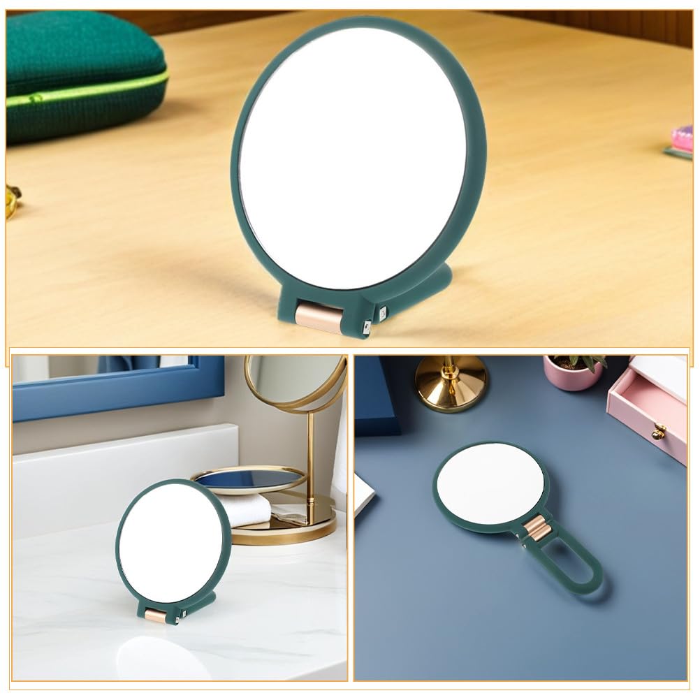 2pezzi Specchio Ingranditore Portatile da Specchio Tascabile Bifacciale con Ingrandimento Pieghevolper Trucco da Viaggio da Scrivania per Campeggio