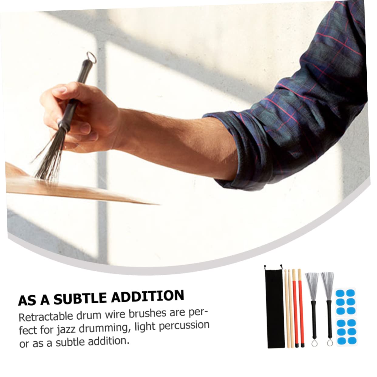 Gatuida 1 set Bacchette per Batteria Legno con Dampeners Accessori Professionali per Batteristi Resilienti e Confortevoli per Musicisti Iniziali e Esperti