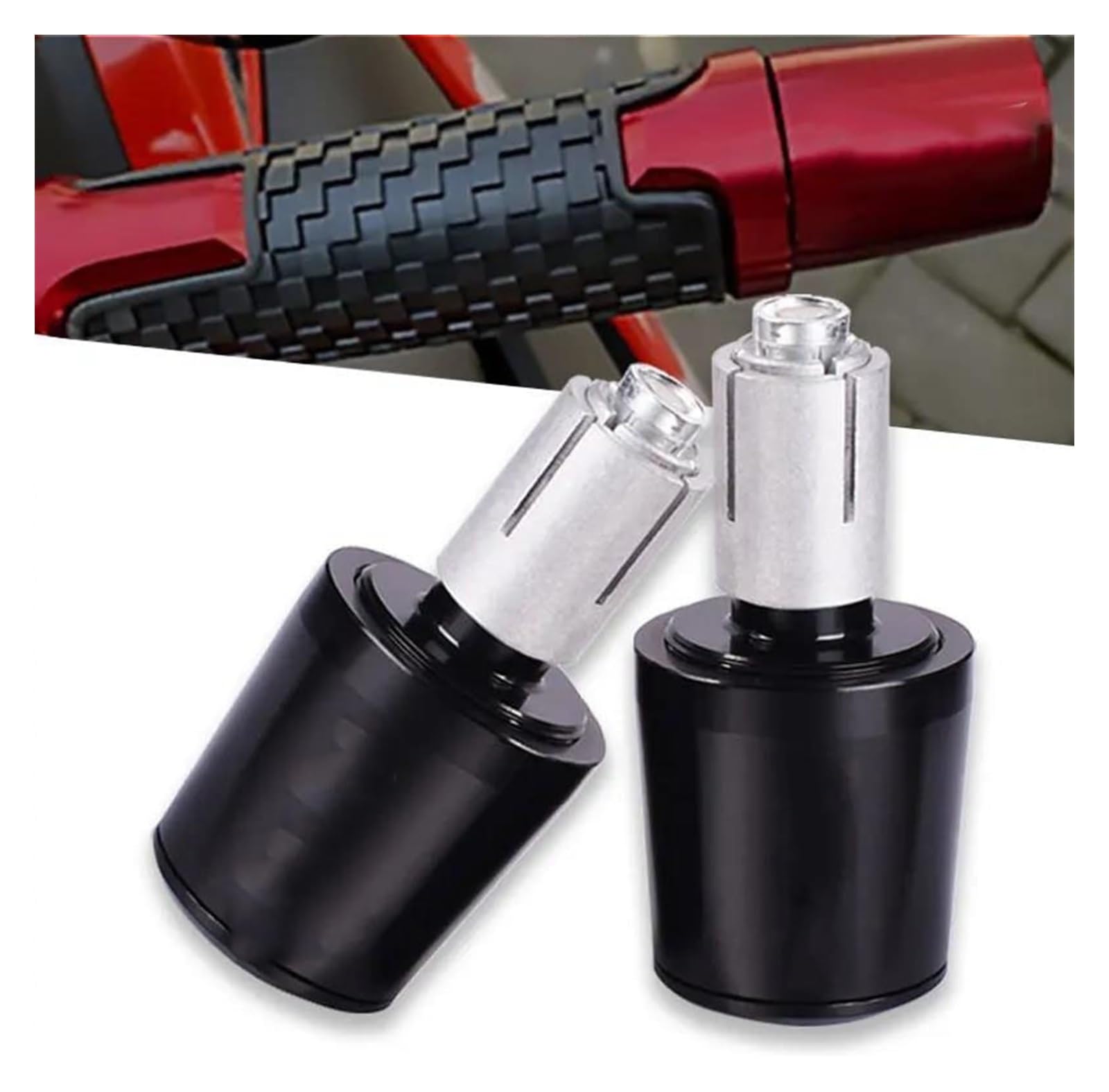 Contrapesos Manillar Moto para Gold Wing 1800 GL1800 GL 1800 2001-2020 CNC Manillar Puños De Manillar Tapas De Manillar Tapones De Manillar Accesorios Motocicleta Extremos(Silvery)