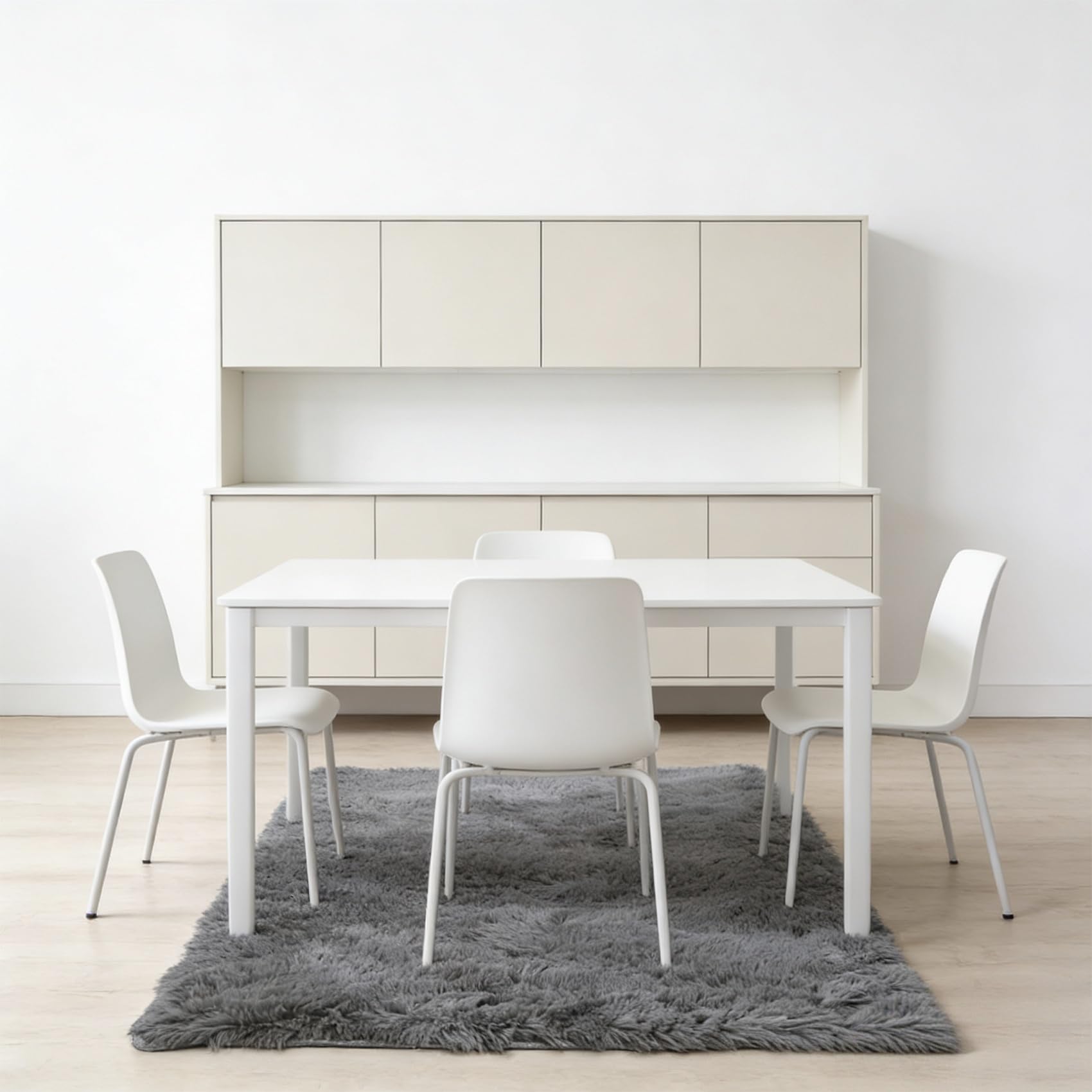 Tapis de salon poils longs anti-glisse facile à nettoyer gris 270x145
