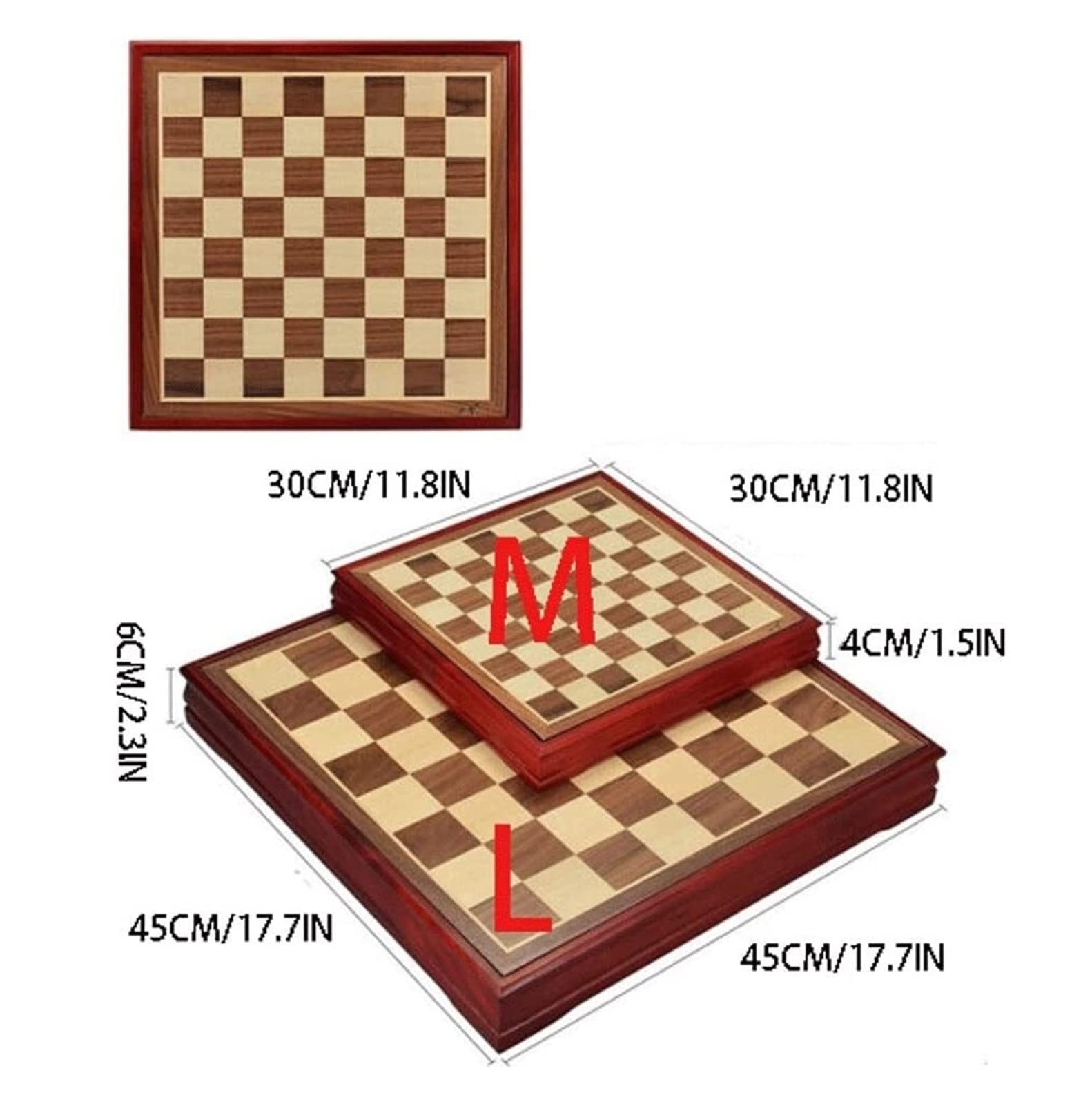 Zestaw Szachowy Szachy Gra Planszowa, Drewniany Zestaw Szachownica Do Przechowywania Kawałków Brzozy, W Strategiczne Gra(45 * 45 * 6cm)