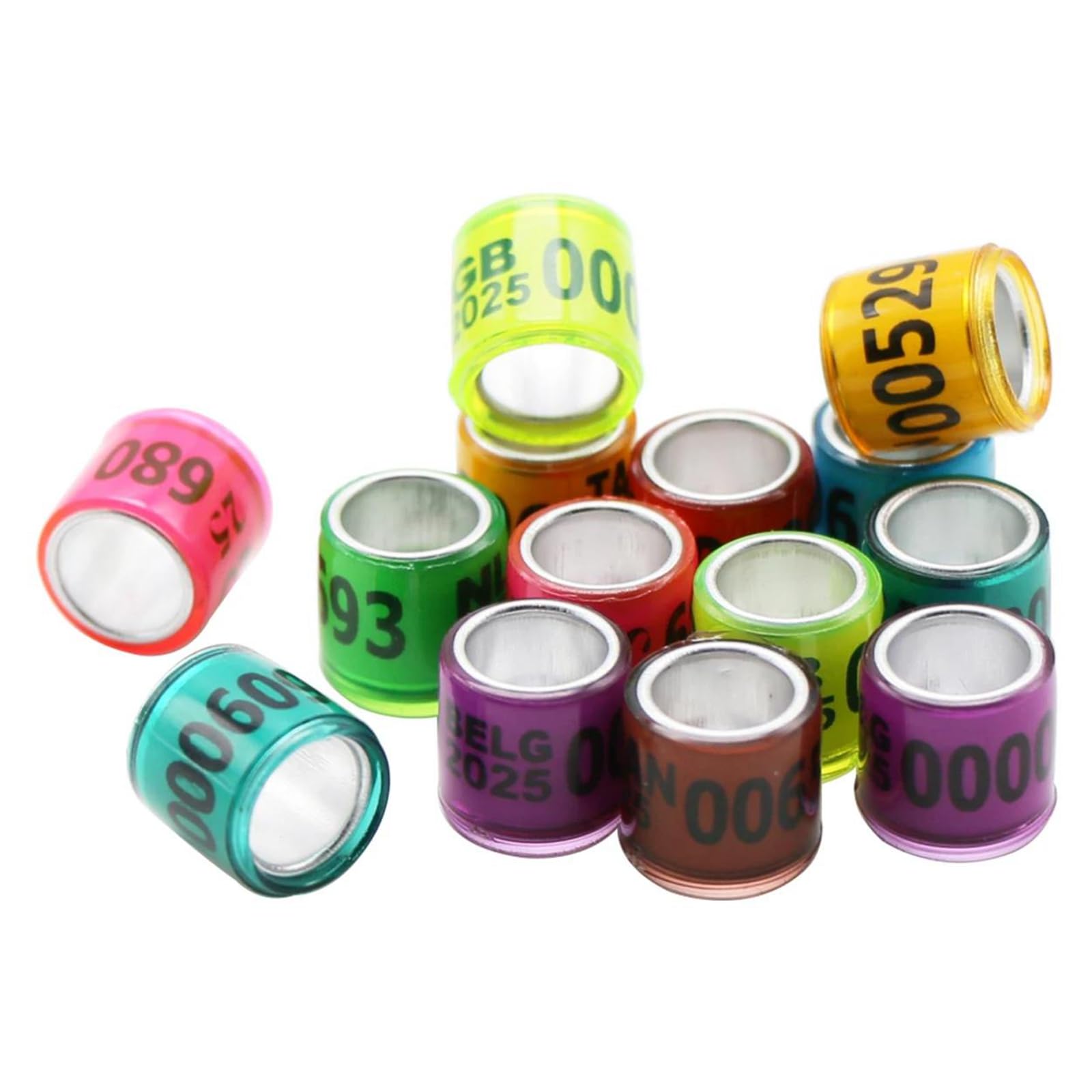 Anillos de plástico de aluminio 2026 para patas de paloma, etiquetas de identificación 8mm