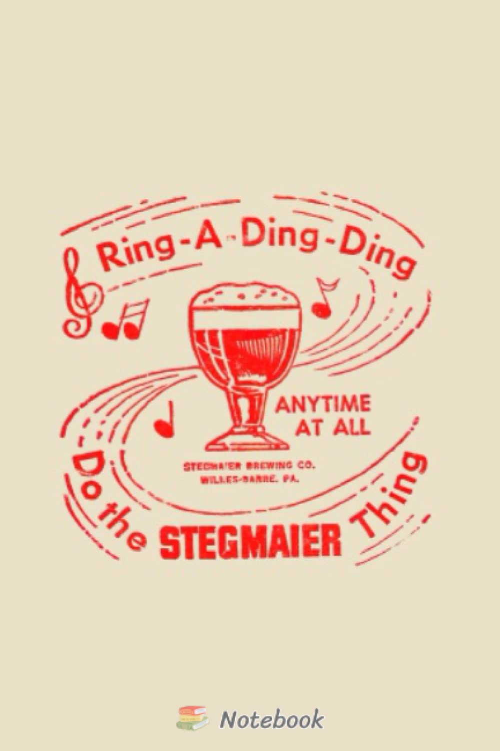 Stegmaier Beer Vintage Style Defunct Logo Design Notebook: Wide Ruled Lined Notebook for Kids, Back to School, Journal, Diary, Note Taking, Drawing, or Writing, Marbled Cover, 6x9 inches, 120 pages