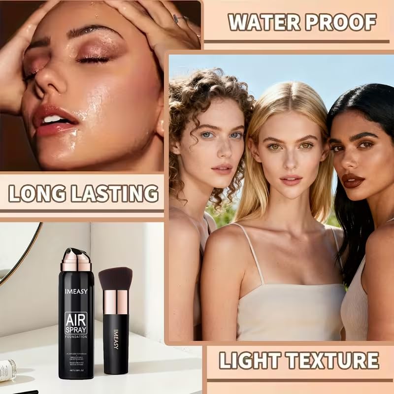 Airbrush Makeup Foundation Spray, Flawless Full Coverage Foundation, Long-Lasting, Breathable & Moisturizing for Older Women, Teens, and Mature Skin, Buildable Coverage for Smooth Radiant Skin (NUDE) - Image 6