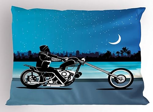 Miniatura 29 de Ambesonne Synthwave Pillow Sham Set of 2, Abstract Contemporary Futuristic Art with Stripes and Galactic Rounds, Quality Microfiber Bedding Item for