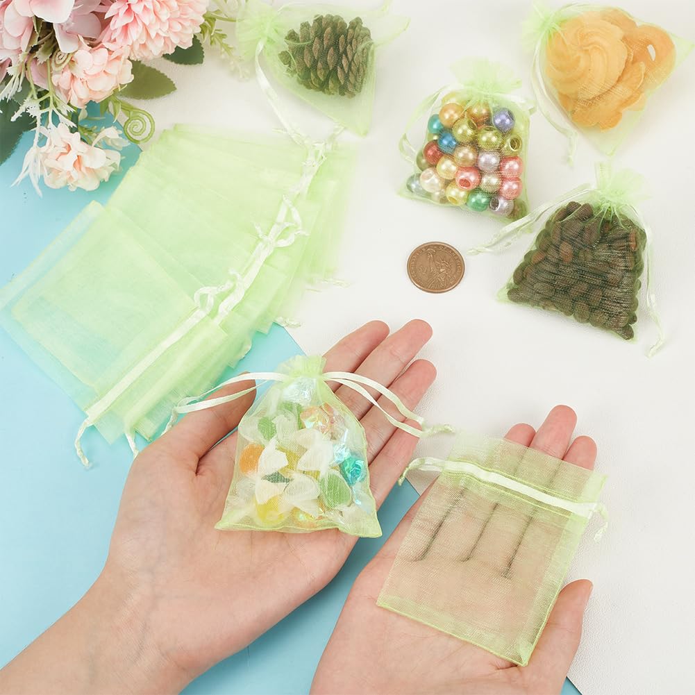 100 Sacchetti Organza 7x9cm - Con Cordino Per Bomboniere E Gioielli | Confetti E Piccoli Regali - Foto 5
