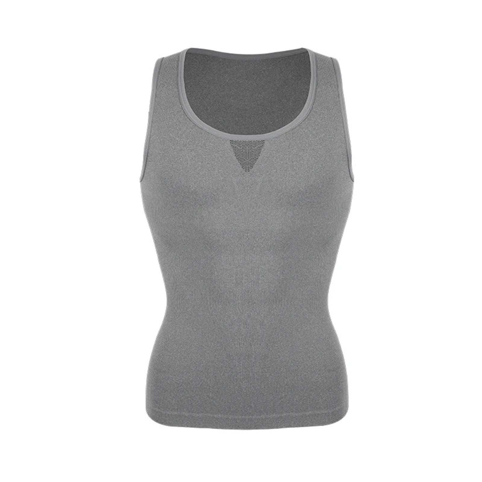 Fajas Reductoras Shapewear Camiseta moldeadora de cuerpo adelgazante for hombre, ropa moldeadora de abdomen, camiseta de compresión for ocultar las camisetas sin mangas de entrenamiento, camisetas int
