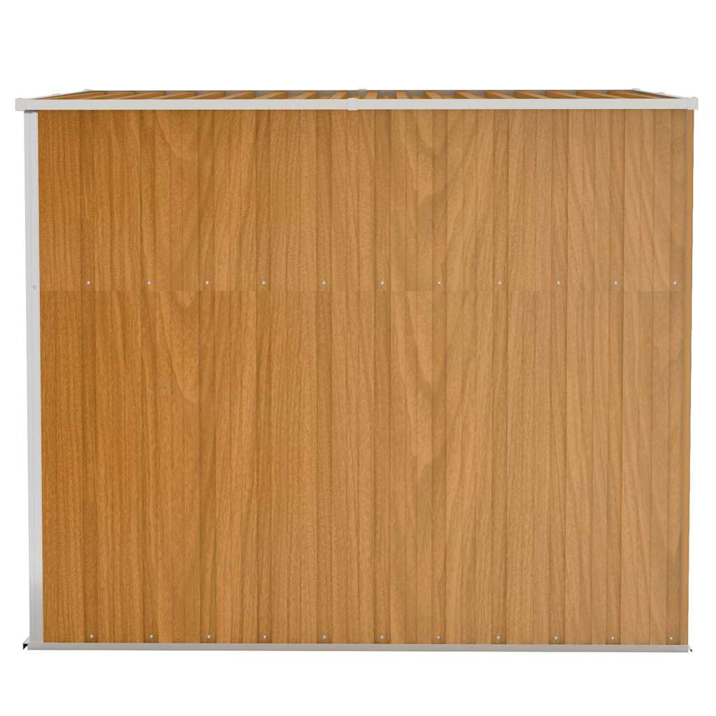 Gerätehaus Gartenschuppen Gartenhaus Garten Schuppen Anbauschuppen Metallgerätehaus Geräteschuppen Wetterfesterfür Fahrrad & Gartengeräte Braun 118x194x178 cm Verzinkter Stahl