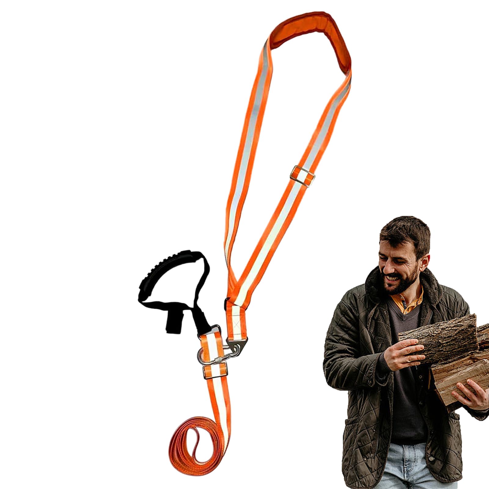 Arnés de arrastre de ciervo | Correa de nailon reflectante ajustable para ciervos adultos de 400 libras, accesorios de caza portátiles con mosquetón