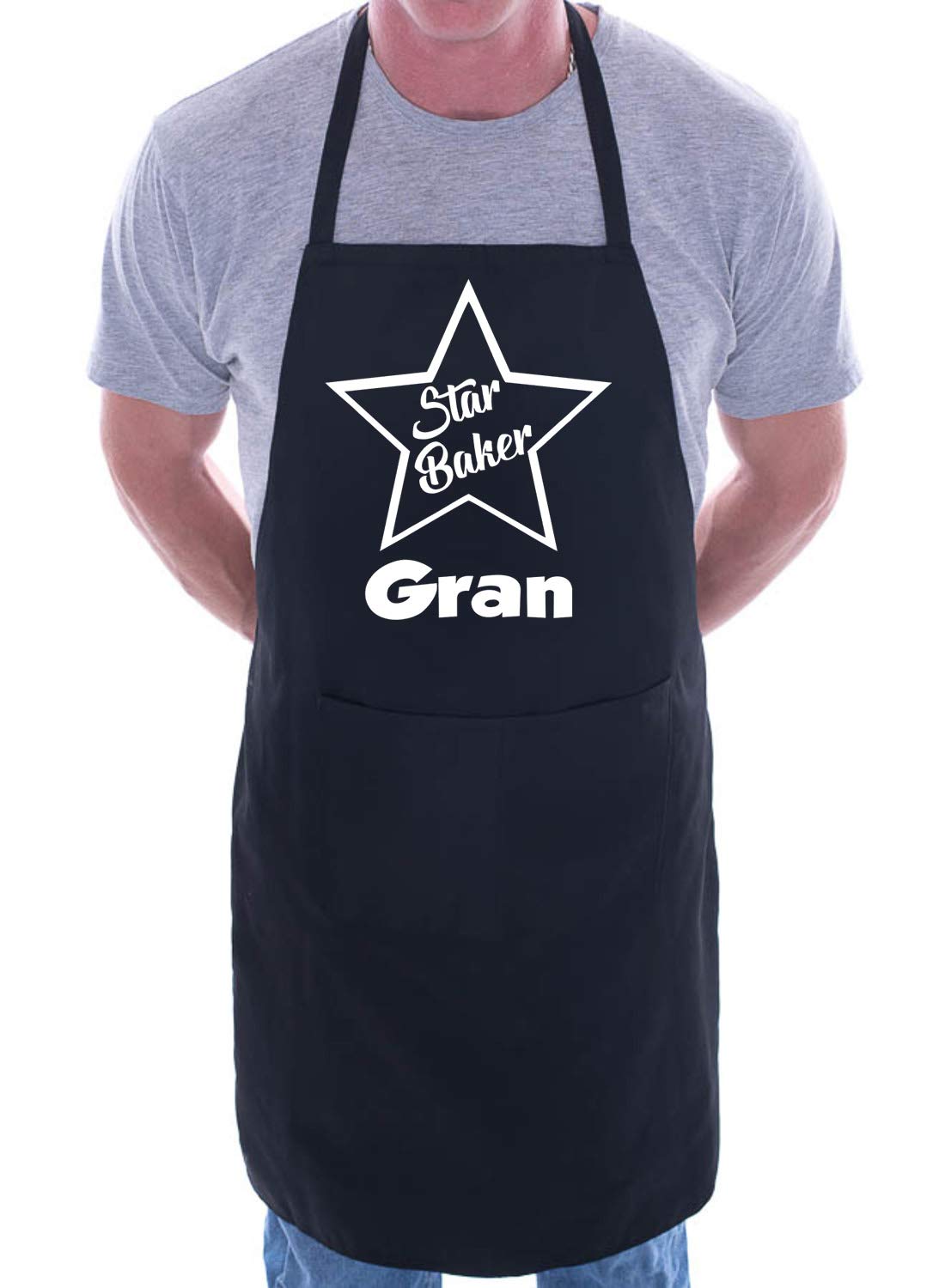 Print4U Gran Is Star Baker Chef Apron Cooking Novelty Baking Gag Gift Present Ladies Black