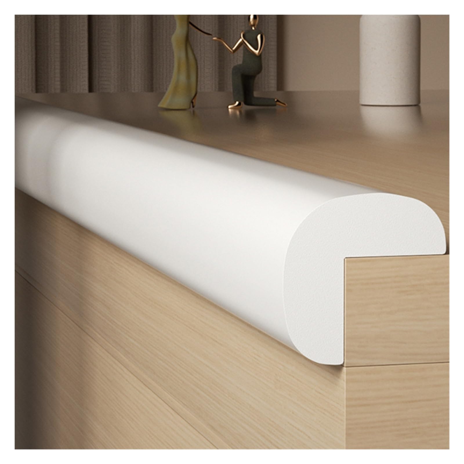Schaumstoff-Sicherheitsstreifen, L-Typ Sicherheit Kantenschutzstreifen, Selbstklebend Kinder Antikollisionsstreifen, Tischecken Kissenstoßstange Für Möbel Schreibtisch Arbeitsplatte (Color : White,