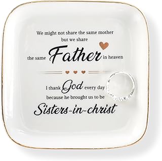 Scwhousi Ring Dish Jewelry Tray for Friend Mom Sister Maid of Honor,Birthday Mother's Day Christmas Gifts