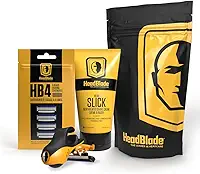HeadBlade Kit Inicial Para Barbear A Cabeça Moto Men'S Com Creme De Barbear Headslick De 142G, Aparelho De Barbear E Refis De Lâmina.