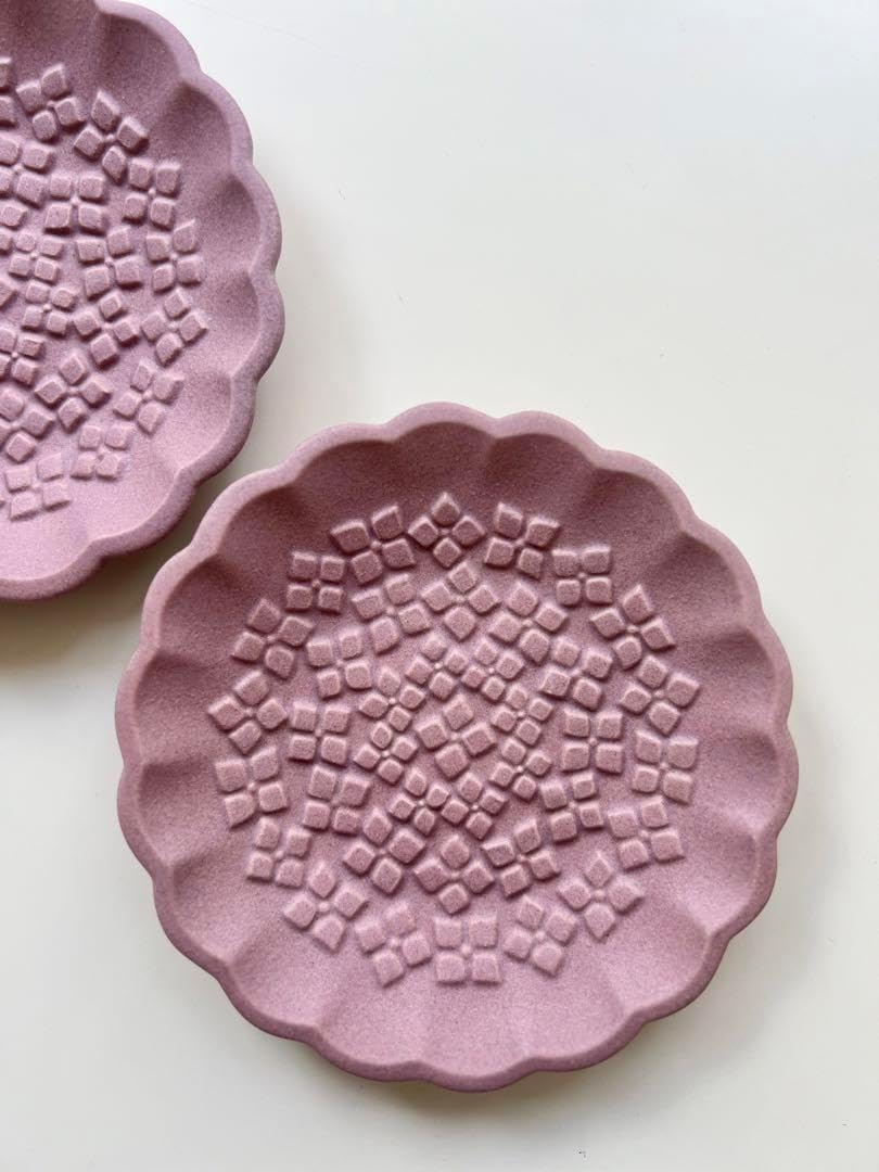 よしざわ窯 プラム あじさいのお皿 2客