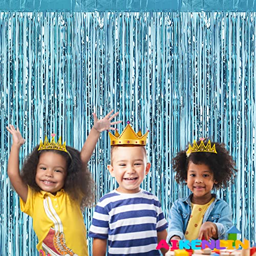 Cortina Metalizada Azul Claro 4 Pack 3.2ft x 8.2ft miniatura 6