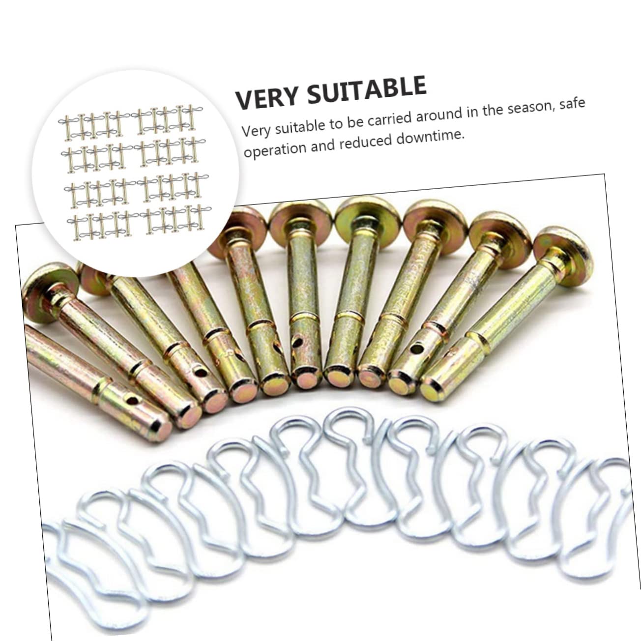 Set 5 Coppiglie Beta Doppia Spira 3.2x61mm - Perno Di Sicurezza In Acciaio Zincato DIN 11024 - Foto 2