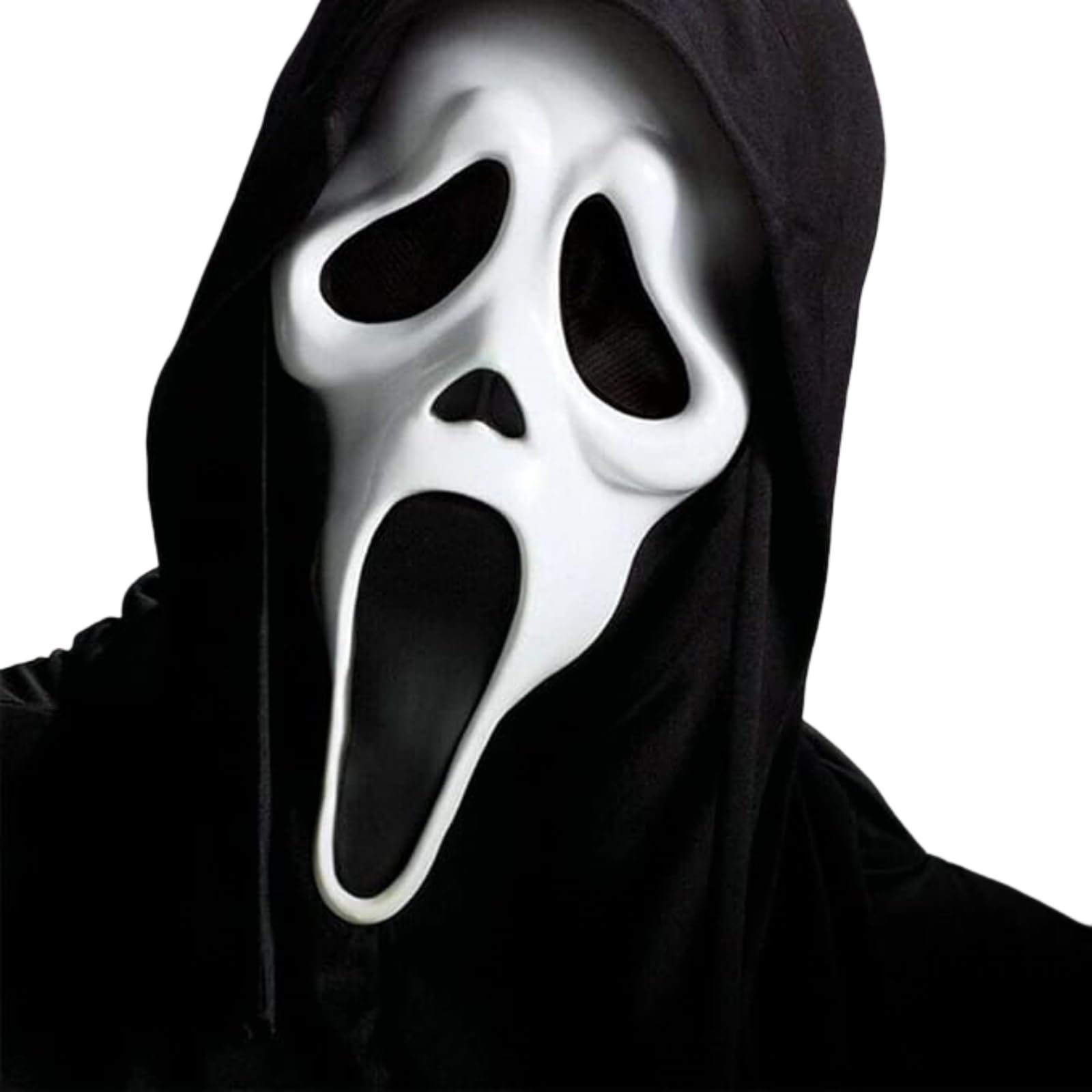 Ozvavzk Halloween Scream Mask Horror Ghost Mask Classic Full Head Skull Face Mask Natural Latex Costume Suitable for Haunted Houses and Theme Parties