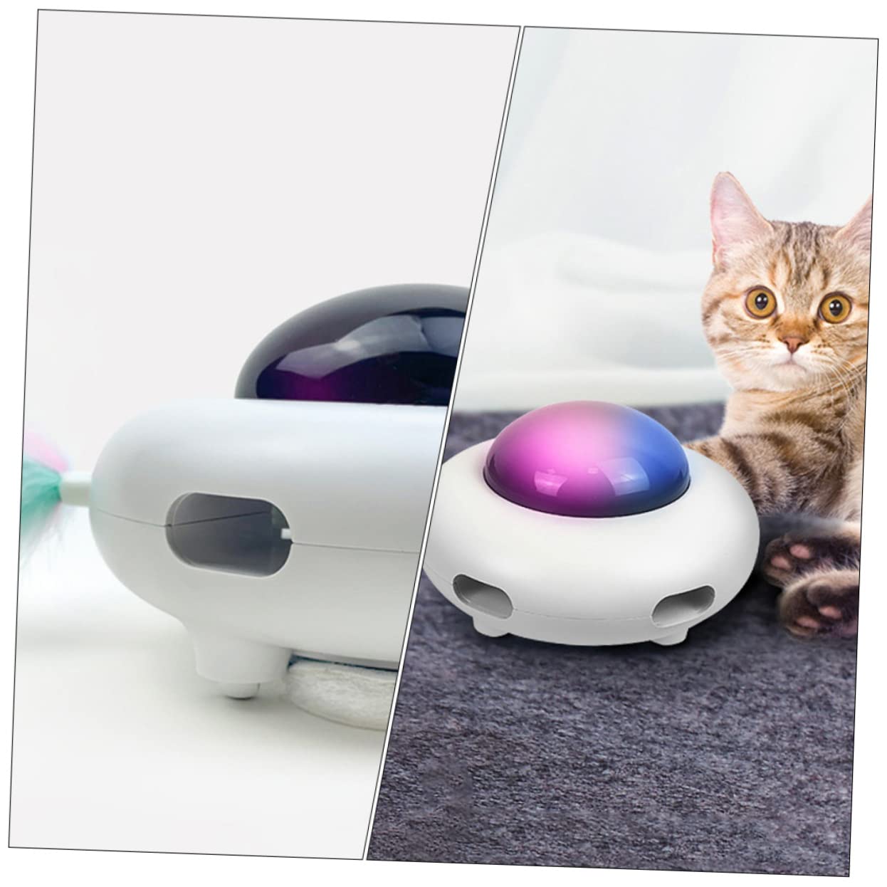 BESPORTBLE Automatisches Interaktives Katzenspielzeug Mit Rotierenden Federn Unterhaltsame Katzenbeschäftigung Für Drinnen Spielerisches Und Selbstunterhaltsames Katzenzubehör Fördert