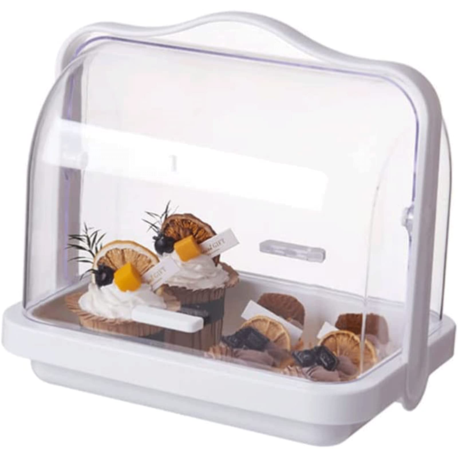 1 scatola portatile per pane con manico trasparente per torte e pagnotte per dolci, ciambelle, panini o baguette (rosa